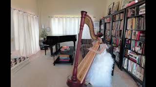 A Hasselmans  Petit valse Charlotte Ngo  9yearold harpist [upl. by Assenab]