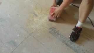 My Painted Plywood Subfloor  Tutorial 3  Sanding and Filling [upl. by Yekcir]