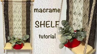 Macrame Tutorial DIY WALL HANGING SHELF [upl. by Bertila862]