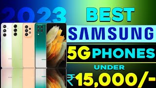 Top 5 Samsung 5G Smartphones Under 15000  All 5g Phones  120hZ Display  Samsung phone under 15000 [upl. by Brunn]