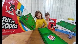 ŞUT ve GOL OYNUYORUZMASA ÜSTÜ FUTBOL ELİF ve LERA İLE YARIŞIYORUZ TOYS UNBOXİNG [upl. by Yllim]