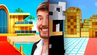 Aldeas de 1 Vs Aldeas de 250000 dentro del Minecraft  Inspirado en mrBeast [upl. by Olva842]