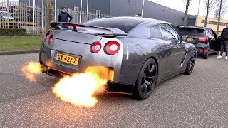 Nissan GTR R35  CRAZY REVS amp FLAMES [upl. by Nnaeed]