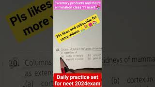 Excretory products and theirs elimination class 11 ncert biology aiims neet 2024mbbs hardwork [upl. by Matronna]