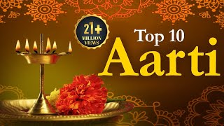 Top 10 Aarti  Jai Ganesh Deva  Om Jai Jagadish Hare  Aarti Sangrah  Top Devotional Aartiyan [upl. by Annoyk]