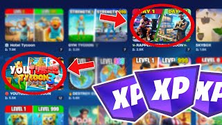 BEST FORTNITE TYCOON MAPS FOR XP Xp Tycoon Map Codes [upl. by Yrogreg]