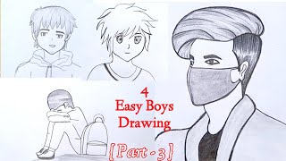 4 Easy Boy Drawing   Part  3   Easy boy sketch  How to draw a boy [upl. by Nek]