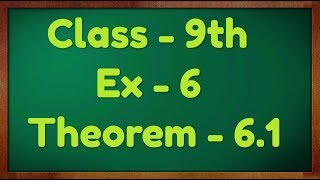 Class  9th Ex  6 Theorem 61 Lines and Angles Maths NCERT CBSE [upl. by Eytak]