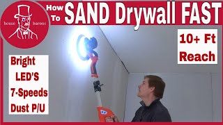 How to Sand Drywall Fast  electric drywall sander [upl. by Ameluz]