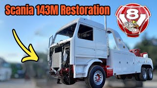 Restoring A Legendary TOW Truck  Scania 143 V8 [upl. by Rebmetpes]