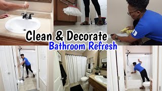 NEW CLEAN amp DECORATE WITH ME  BATHROOM REFRESH  CLEANING MOTIVATION [upl. by Linzer517]