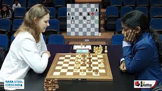 Vaishali makes an Illegal move against Anna Muzychuk  Tata Steel Chess India 2022 Women Rapid [upl. by Dahs]