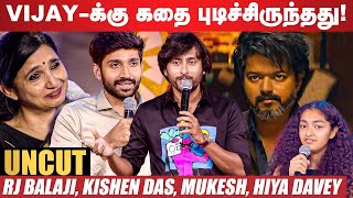 Vijay கூட படம் பண்றது எனக்கு பெரிய Responsibility  RJ Balaji  Kishen Das  Mukesh  Hiya Davey [upl. by Aehsal]