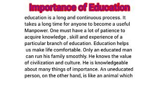 Importance of Education essay [upl. by Modern]