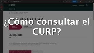 Como consultar el CURP 2022 GRATIS Consulta tu CURP en RENAPO [upl. by Remde309]