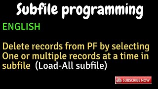 IBM i AS400 Tutorial iSeries System i  Delete records from PF using Load All subfile  multiple [upl. by Assylem]