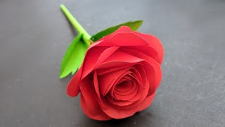 DIY  Rose Flower From Paper  How To Make  Paper Rose  Paper Flower [upl. by Aicelaf]