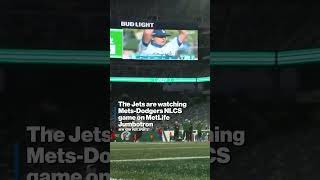 The Jets are watching MetsDodgers NLCS Game 2 before MNF shorts [upl. by Baillieu]