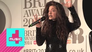 Lorde quotMeeting Prince Was Crazyquot  BRIT Awards 2014 [upl. by Lleuqar]