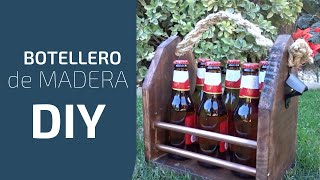 Como hacer un botellero casero de madera  DIY beer caddy [upl. by Runstadler360]