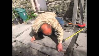 Cut a slate hearth for a fireplace  Argos Xtreme Challenge 9quot grinder [upl. by Botzow]