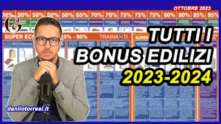 RIEPILOGO BONUS EDILIZI 2023  2024  Superbonus e Cessione del Credito nel Poster ENEA aggiornato [upl. by Finegan637]