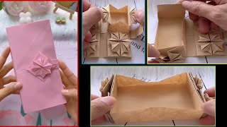 DIY paper purse bag with all size of boxes inside  must try  easy paper craft [upl. by Leiand]