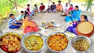 চিকেন কষাদই কাতলাফুলকপি চিংড়ি চাটনিদই মিষ্টি ভাইফোঁটা স্পেশাল রান্না আর খাওয়া [upl. by Milly]