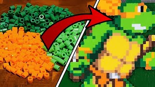 Timelapse Crafting Michelangelo from TMNT with Perler Beads [upl. by Nisay]