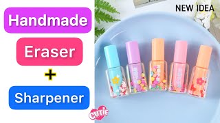 DIY School Supplies  How to make Sharpener and Eraser box  Sharpener decoration Idea  Paper Craft [upl. by Wappes724]