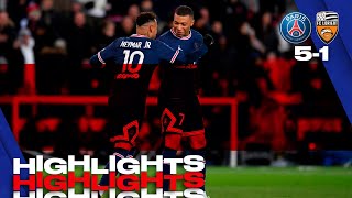 HIGHLIGHTS  PSG 51 LORIENT  Mbappé Neymar Jr amp Messi ⚽️ [upl. by Hcaz]