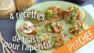 4 recettes de toasts pour un apéritif dînatoire  Ptitchefcom [upl. by Ziegler]