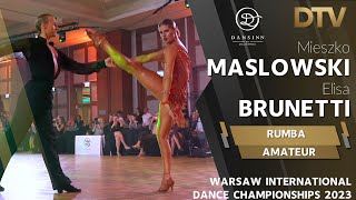 Rumba  Mieszko Maslowski amp Elisa Brunetti  Amateur Latin  WIDC byDansInn MichaelMalitowski 2023 [upl. by Arahk]