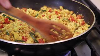 Easy Tofu amp Veggie Scramble  Vegan Egg Breakfast Recipe [upl. by Lenahtan]