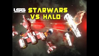 Consular Cruiser VS UNSC Strident Battle  Space Engineers [upl. by Llenor]