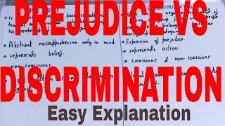 Prejudice vs DiscriminationDifference between prejudice and discriminationPrejudice discrimination [upl. by Bove]