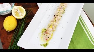 Summer Halibut Crudo Recipe  Easy Appetizers  Food How To [upl. by Anirtap]