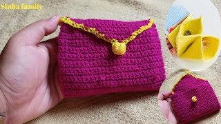 how to crochet a trifold walletcrochet wallet tutorialcrochet card holder wallet for beginners [upl. by Annissa]