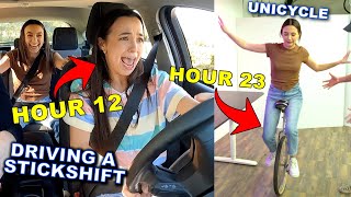 Learning a New Skill Every Hour for 24 Hours  Merrell Twins [upl. by Dewees261]