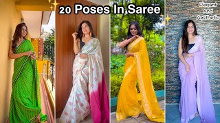 20 Poses In Saree You Must Try  Elegant and Aesthetic  Santoshi Megharaj [upl. by Sommers]