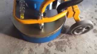 DFG460 110V FITTED WITH PCD SHOES TO REMOVE BLACK ADHESIVE FROM CONCRETE FLOOR [upl. by Aerdnac]