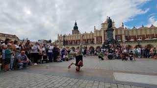 KRAKÓW BBOYS FAMILIA  breakdance show na Rynku Głównym w Krakowie [upl. by Ronile]