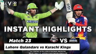 Lahore Qalandars vs Karachi Kings  Full Match Instant Highlights  Match 23  8 March  HBL PSL5 [upl. by Wimsatt425]