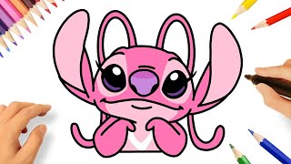 HOW TO DRAW ANGEL  LILO amp STITCH [upl. by Lazes]