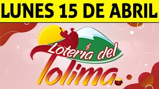 Resultados Lotería del TOLIMA Lunes 15 de Abril de 2024 PREMIO MAYOR 😱💰🚨 [upl. by Pember]