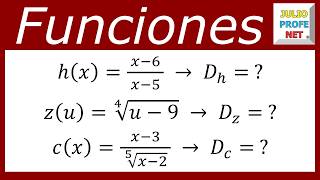 Dominios de diferentes funciones [upl. by Harvie]