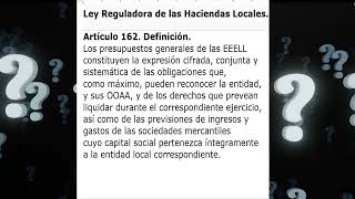 Definición de presupuesto de las Entidades Locales shorts [upl. by Yelsiap]