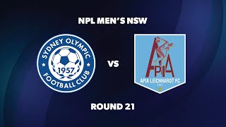 NPL Men’s NSW Round 21 Sydney Olympic FC v APIA Leichhardt FC [upl. by Labinnah331]