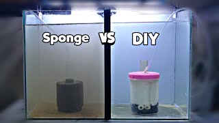 Sponge Filter VS Homemade Filter  Fish Tank Filter [upl. by Lehcor]