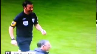 Clattenburg forgets his cards  Reading vs Liverpool 13042013 [upl. by Nachison]